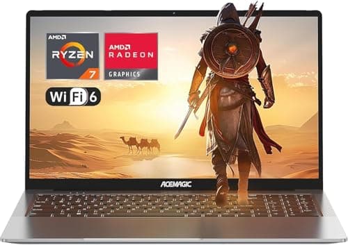 ACEMAGIC Gaming Ordinateur Portable 16,10 Pouces avec AMD Ryzen 7 5700U(8C/16T, jusqu'à 4,3GHz) 16Go DDR4,512Go M.2 SSD Boîtier en Métal et Rétroéclairé pour PC Portables Gamer, FHD,WiFi 6,BT5.2,HDMI