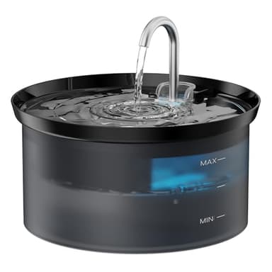 BMDSAE Fontaine à Eau pour Chat, Fountaine d'eau de Compagnie avec Pompe Ultra Silencieuse, Filtre à Carbone Activé Gardez l'eau Propre, Capacité 2,5L, Conception de Robinet, Anti-Pulvérisation