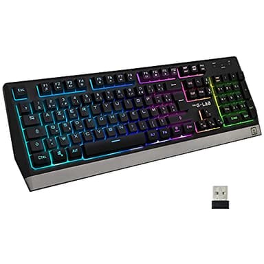 The G-Lab Keyz Tungsten Clavier Gamer sans Fil AZERTY - Clavier Gaming Wireless, Ergonomique, Discret, Batterie Longue Durée - Clavier Gamer Rétroéclairé pour PC, PS4, PS5, Xbox One - New