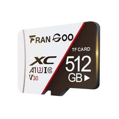 FranGoo Carte mémoire Micro SD 512 Go - Carte SD - Caméra 4K Pro - Vidéo UHD pour GoPro, caméra d'action, SmartphoneCarte mémoire microSDXC UHS-I U3 A1 V30