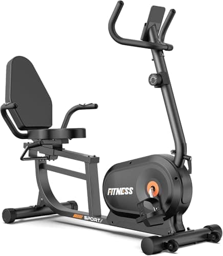 Dskeuzeew Vélo d'appartement Semi-Allongé, Vélo Couché Magnétique avec 8 Niveaux de Résistance Réglables, Vélo d'appartement avec Dossier, Capteur Cardiaque et écran LCD, Capacité de Charge de 180kg