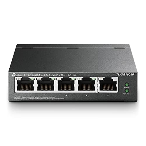 TP-Link Switch PoE (TL-SG1005P V2) 5 ports Gigabit, 4 ports PoE-, 65W pour tous les ports PoE, Boitier Métal, Installation faciles, idéal pour créer un réseau de surveillance polyvalent et fiable