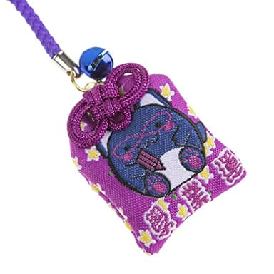 Lachineuse - Omamori Japonais pour la Réussite et Les Études - Porte-Bonheur Japonais à Suspendre - Amulette Japonaise Traditionnelle - Porte Chance - Coloris Violet - Cadeau Japon Asie - Étudiant