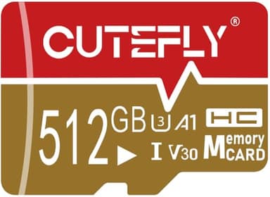 Carte SD, Carte Micro SD 512Go Vitesse Élevée Carte Memoire Ultra- HD SD Card Grande Capacité Carte SD 512GO pour Drone, Dash Cam, Caméra de Sport, Caméra de Surveillance, Smartphone (Rouge-z)