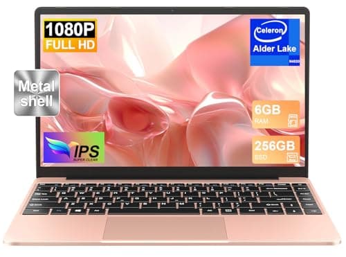 NOTODD Ordinateur Portable 256Go SSD Soutien Extension 1TB Pc Portable 14 Pouces Celeron N4020 Pas Cher FHD 1080 Laptop avec 5G WiFi BT4.2 inclut Souris sans Fil&AZERTY Clavier Couverture-Or