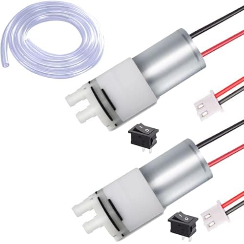 RUNCCI-YUN 2Pcs DC 12V 370 Mini Pompe auto-amorçante Eau à Membrane à Vide électrique Micro pour Machine à thé AquariumWater Cooling(Avec bornes pré-câblées）
