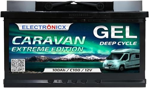 Batterie Gel 100Ah Extreme Caravan-Edition Camping Panneau Solaire Batterie de Décharge Lente Batterie Solaire Portable 100 Ah Gel-Technologie 12V.