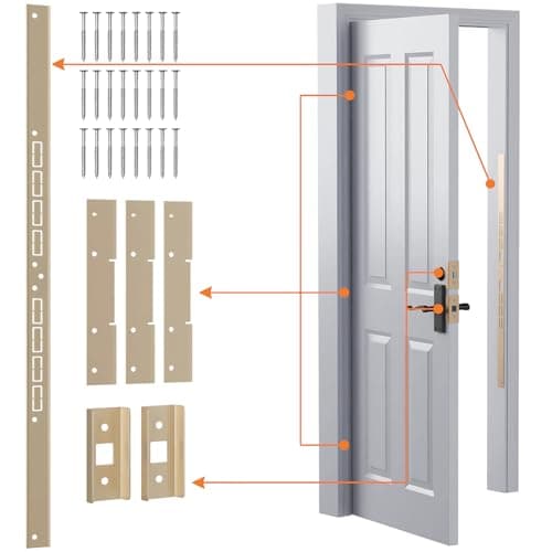 Securityman Kit de renforcement de porte | Protection de montant de porte | Kit de réparation de cadre de porte | (acier épais 15GA) Fort votre maison avec sécurité de porte anti-coup avec kit de