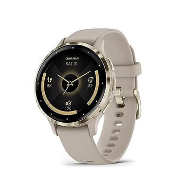 Garmin Venu 3S - Montre connectée GPS Sport et santé - Soft Gold avec Bracelet Lin, 41