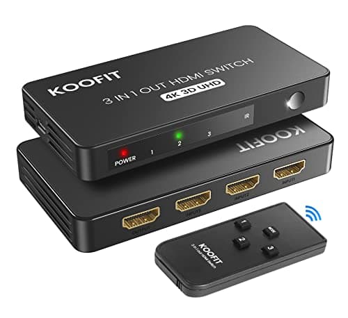 Multi HDMI, Multiprise Splitter Commutateur HDMI 4K Switch 3 Entrées 1 Sortie, Commutateur avec Télécommande Splitter Full HD 4K, Switch 3 Ports pour TV, PS5, Lecteur Blu-Ray, DVD, Xbox(Noir)