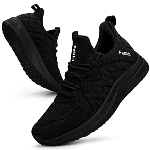 Feethit Chaussures de Sport Femme Respirant Légère de la Mode de Marche Fitness Tennis Outdoor Gym Sneakers Noir 40