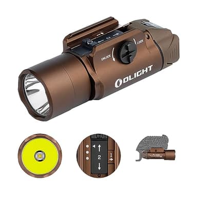 OLIGHT PL Turbo Valkyrie Lampe Tactique Source de Lumière LED Focalisée de 800 Lumens 515 Mètres de Portée Compatible avec Différents Types de Pistes et Utilisé Pour la Chasse Recherche en Extérieur