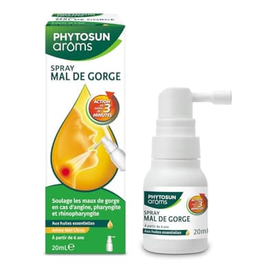 PHYTOSUN AROMS - Spray Mal de Gorge - aux Huiles Essentielles - 20 ml
