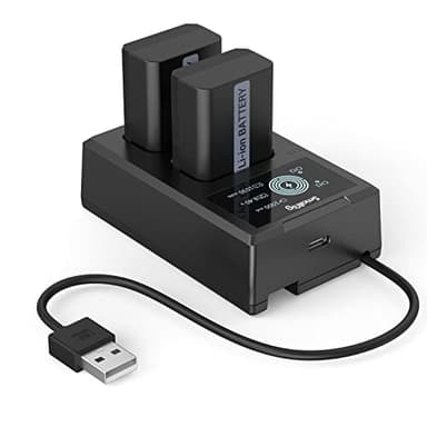 SMALLRIG Batteries de Rechange pour Appareil Photo et Chargeur d'Ecran LCD (Lot de 2), Compatible avec NP-FW50 pour Sony A6000, A6500, A6300, A6400, A7, A7 II, A7R II, A7S II, A7S, A7R - 3818