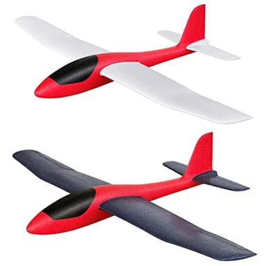 HAWK'S WORK 2 Packs de Jouets Avion, Avion en Mousse de 860mm à Lancer, Sports de Plein Air et Conversion RC