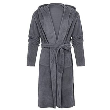 KUKICAT Peignoir Bain Homme Capuche Grande Taille Peignoir de Bain pour Homme avec Capuche Towelling Robe Baignoire Couple Couleur Unie Unisexe