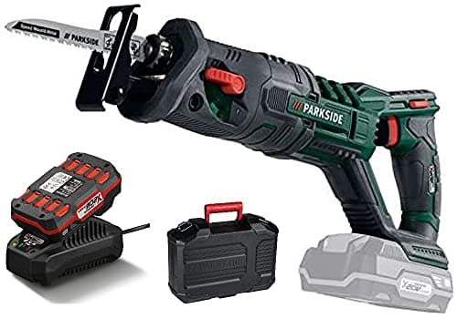 Scie sabre Parkside PSSA 20-Li A1 + batterie 2 Ah + chargeur, scie tigre, queue de renard