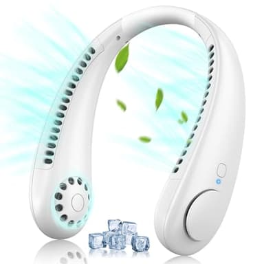 Timiyou Ventilateur de Cou,Ventilateur Silencieux 3 Vitesses Ventilateur Cou Rechargeable 360°Cooling Ventilateur Sans Pale Ventilateur Portable pour Bureau Domicile Voyage En Plein Air Cadeau Camping