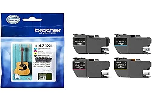 Brother LC421XL Value Pack Lot de 4 Cartouches d'encre XL Noir/Jaune/Cyan/Magenta