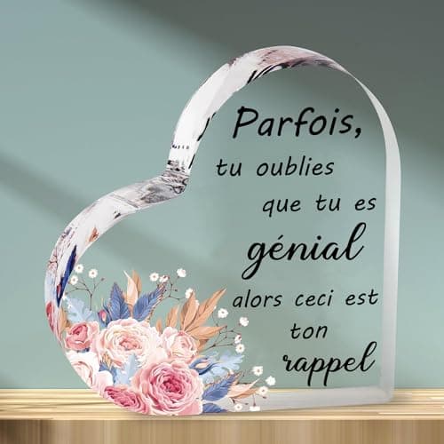 FANAOREN Cadeau Anniversaire Femme, Idée Cadeau Noel Femme, Plaque Acrylique Gaufrée, Cadeau Femme Original, Cadeaux Saint Valentin, Inspirant Cadeau pour Meilleure Amie, Soeur, Fille, Maman
