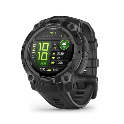 Garmin Instinct 3, AMOLED - Montre GPS Robuste et connectée – Noir avec Bracelet Noir – Boîtier 45 mm