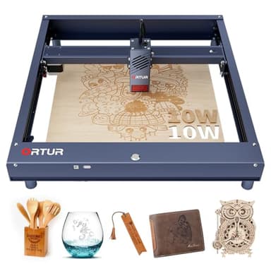ORTUR H10 Graveur Laser - 10W CNC Machine à Gravure Laser,Laser Haute Puissance de sortie avec Arrêt d'Urgence,Machine de Découpeur à Gravure pour Bricolage Bois Métal Verre Acrylique Cuir
