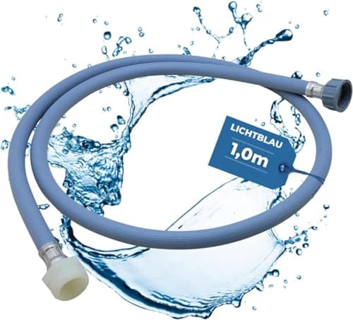 Lichtblau Rallonge de tuyau d'arrivée lave-linge lave-vaisselle taille de I 1,0 m I filetage 3/4" I rallonge pour tuyau d'arrivée d'eau utilisable universellement indépendamment du fabricant
