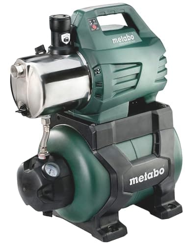 Metabo Station de pompage domestique HWW 6000/25 Inox (600975000) dans une boîte, Puissance nominale absorbée : 1300 W, Débit max : 6000 l/h, Hauteur manométrique max : 55 m, 64 x 52,5 x 36 cm