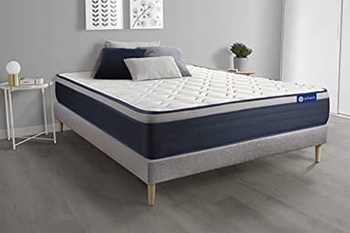 Actisom - Ensemble Matelas+Sommiers 200 x 200 cm - Mousse à Mousse à mémoire de Forme - Matelas pour 2 Personnes- Épaisseur : 26 cmcm - Soutien et Confort : Ferme - Marque Française