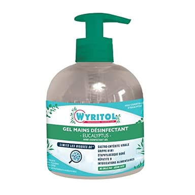WYRITOL - Gel hydroalcoolique - Désinfectant mains - Antibactérien et virucide - Formule naturelle - 70,2% Ethanol - Parfum eucalyptus - 300 ML - Fabrication française