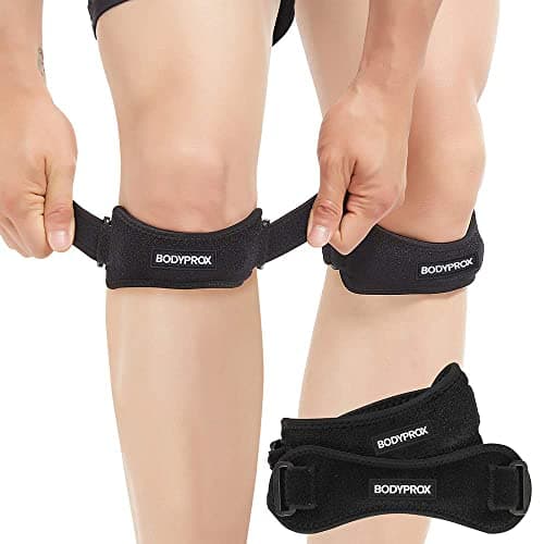 Bodyprox Lot de 2 sangles de genou pour tendon rotulien, attelle de soutien pour le soulagement de la douleur au genou