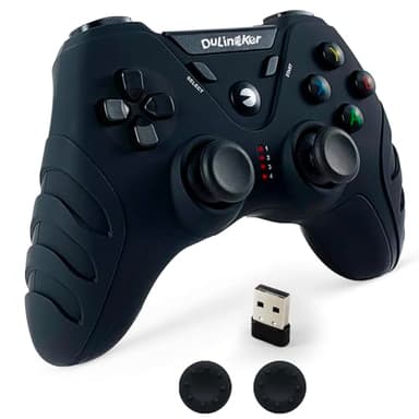 DuLingKer Manette PC Sans Fil, PS3 PC Manette Gamepad avec Hall Effect Joystick et Double Vibration, Sans Fil 2,4G Gamer Manettes pour Windows 11 10 8, PS3, Android TV, TV Box, Steam, Raspberry Pi