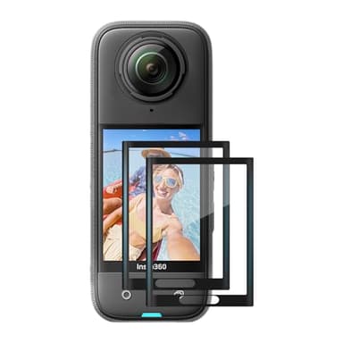 AMAZEAR (Pack de 2 Film de protection d'écran pour caméra Insta 360 X4 / Insta360 X5, Film protecteur en verre trempé pour accessoires Insta360 X4 / X5, Ultra HD, Dureté 9H, Résistant aux rayures