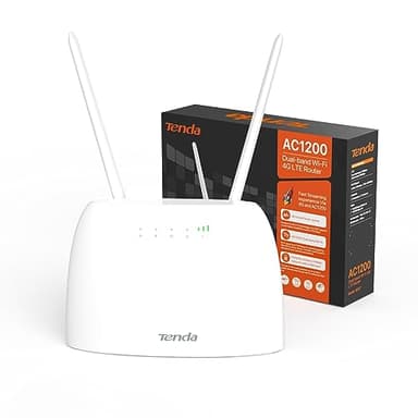 Tenda 4G07 Box 4G Routeur, Modem 4G LTE Bi-Bande WiFi (5GHz: 867 Mbps +2.4GHz: 300 Mbps) Routeur 4G Mobile avec Carte SIM pour Tout Opérateur, Connectivité Jusqu'a 64 Appareils, 2 Antennes Amovibles