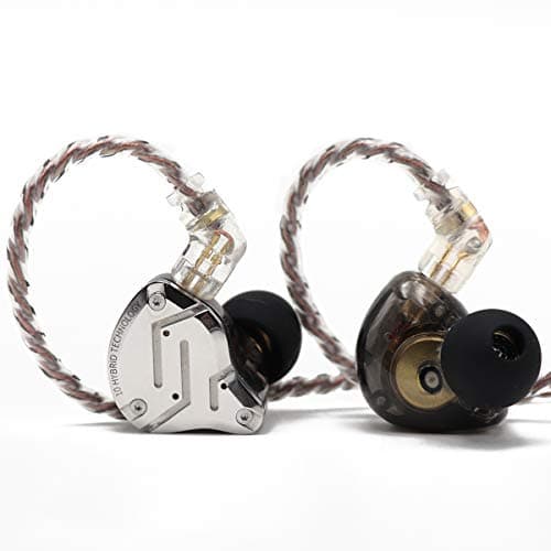 Linsoul KZ ZS10 Pro, Ecouteurs Intra-Auriculaires 4BA+1DD à 5 conducteurs, Écouteurs filaires HiFi,Écouteurs de Jeu, Écouteurs IEM Hybrides, câble détachable encastré 2Pin(Noir,avec Mic)