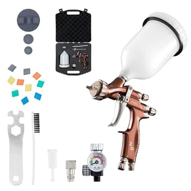 BenBow Pistolet PK80 avec manomètre, étui et Accessoires | Qualité supérieure pour Les Meilleurs résultats de Peinture avec Un boîtier de 1,3 mm