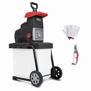 Scheppach Broyeur de jardin électrique 2 en 1 GS60 | Broyeur & collecteur | 2800 W | Broie jusqu'à 45 mm d'épaisseur | Capacité de 60 L | 2 couteaux | Avec gants et sécateur