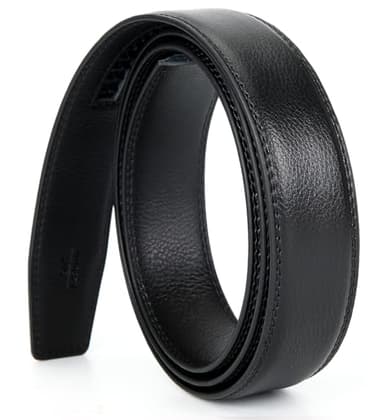 Nelbons Ceinture homme ceinture automatique à cliquet pour homme Ceinture en cuir de 35 mm de large, sans boucle (Noir N14, 160cm/28-56 taille réglable)