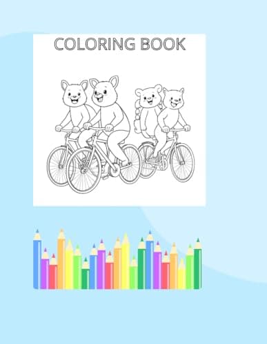 ANIMALS RIDING BICYCLES: COLORING BOOK