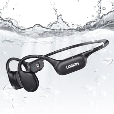 LOBKIN Écouteur pour Natation, Étanche IPX8 Casque à Conduction Osseuse Bluetooth 5.4 Open Ear Casque sans Fil avec Lecteur MP3 32 Go et Micro Intégré, 8H d'Autonomie