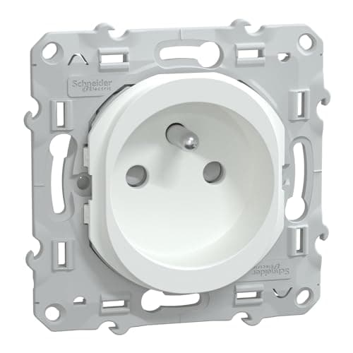 Schneider Electric - Ovalis - prise de courant à puits 2P+T 16A - bornes automatiques - Blanc - S320059