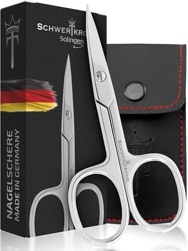 Ciseaux à ongles Schwertkrone Made in Germany Solingen avec étui (ciseaux à ongles courbés)