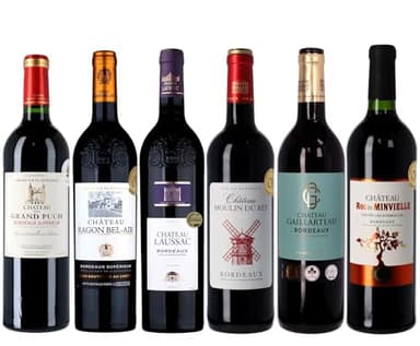 Coffret Cadeau Assorti Dégustation 6 Bordeaux Médaille d'Or - Sélection de vins rouges médaillés de Bordeaux (6 x 0.75 l)