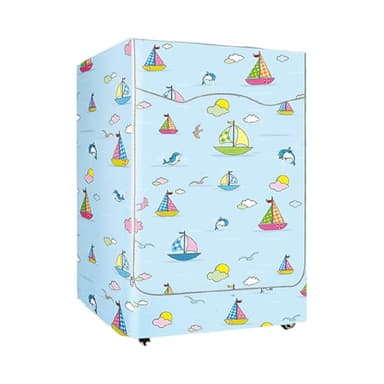 XIWJLWO Housse pour Machine à Laver Extérieure 60x63x85 cm - Couvre-Linge Étanche avec Motif Bateaux, Anti-UV Anti-Poussière Protection Lavable Idéale pour Balcon Jardin Salle de Bain