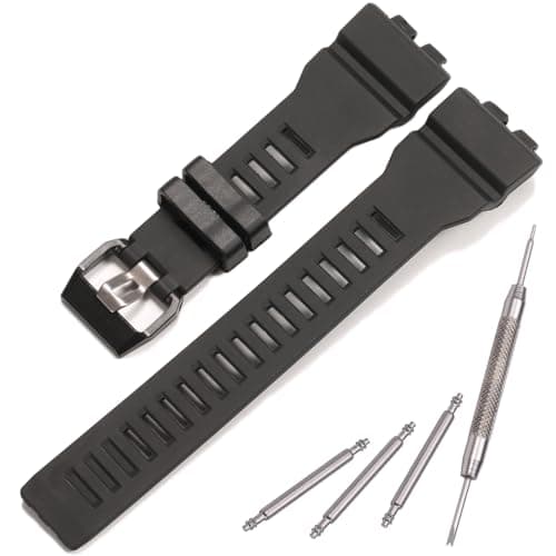Bracelet de rechange en résine compatible avec Casio G-Squad GBD-800 GBD800UC GBA-800 (noir)