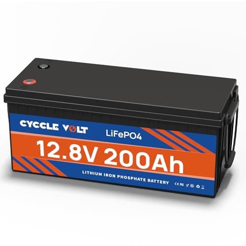 CYCCLEVOLT Batterie 12V 200Ah LiFePO4, Batterie Lithium avec 200A BMS, 8000+ Cycles, Puissance Max 2560W, Parfaite pour Les Camping-Cars, Les Moteurs de traîne, Le Stockage d'énergie Domestique