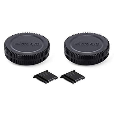 PROfezzion Lot de 2 Bouchon Avant et Cache Objectif arrière pour Micro 4/3 DSLR Caméras, Costume pour Panasonic G9 G7 G85 GH6, Olympus Om-D E-M1 E-M5, Noir