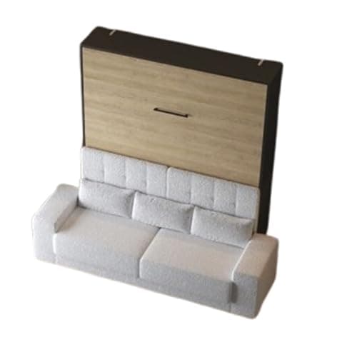 Lit escamotable 160x200cm Vertical Canapé Blanc Lit Mural Sup M1 Anthracite/Chêne Kaiserberg