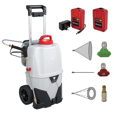 Pulvérisateur Électrique Spécial Toiture, Démoussage, Nettoyage et Applications en Hauteur. Projette 10m. Pulvérisateur Professionnel 35L, 7 Bar, Autonomie 6h, Tuyau 6m. Compatible Lance Télescopique