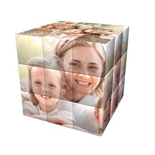 ICONICUBE Photo Puzzle Cube Personnalisé - QR Code pour Une Résolution Facile - Cadeau Unique pour Anniversaire, Noël, Enfants, Parents, Amis, Entreprises - Made in FRANCE